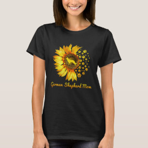 Womens Sunflower German Shepherd Mum Dog T-Shirt
