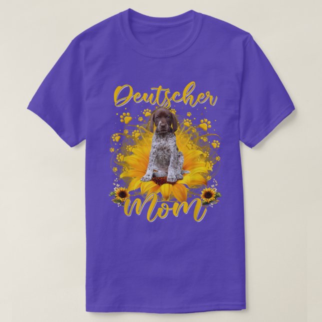 Womens Sunflower German Shorthaired Pointer Mum Do T-Shirt (Design Front)