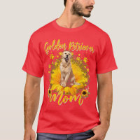 Womens Sunflower Golden Retriever Mum Dog Lover Mo