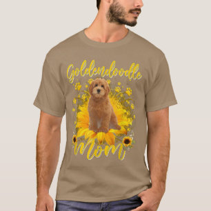 Womens Sunflower Goldendoodle Mum Dog Lover Mother T-Shirt