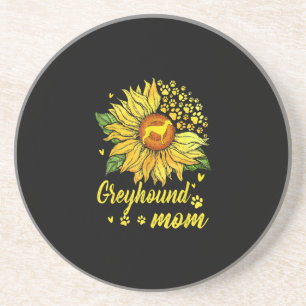 Womens Sunflower Greyhound Mum Dog Lover Gift Coaster