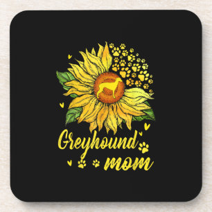 Womens Sunflower Greyhound Mum Dog Lover Gift Coaster