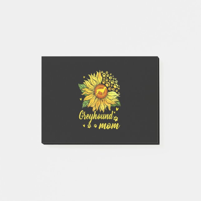 Womens Sunflower Greyhound Mum Dog Lover Gift Post-it Notes (Front)