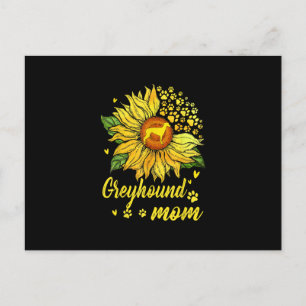 Womens Sunflower Greyhound Mum Dog Lover Gift Postcard