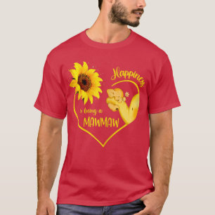 Womens Sunflower Heart Happiness Is Being A Mawmaw T-Shirt
