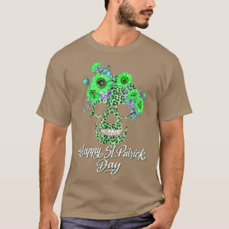 Womens Sunflower Leopard Cheetah Skull Print St Pa T-Shirt