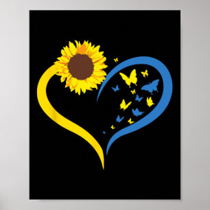 Womens Sunflower Love Heart I Stand With Ukraine B Poster