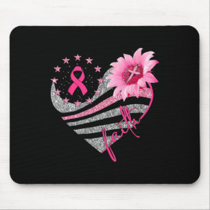 Womens Sunflower Pink Ribbon Faith Breast Cancer A Mouse Mat