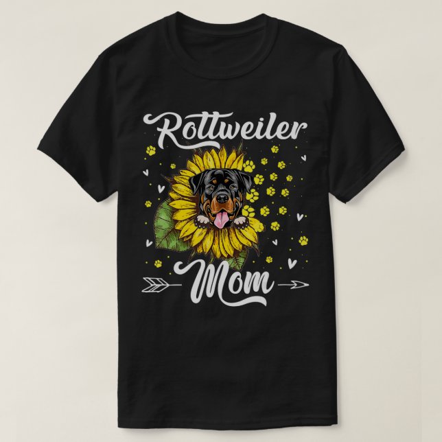 Womens Sunflower Rottweiler Mum Dog Lover Gift  T-Shirt (Design Front)