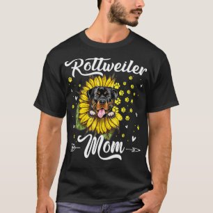Womens Sunflower Rottweiler Mum Dog Lover Gift T-Shirt