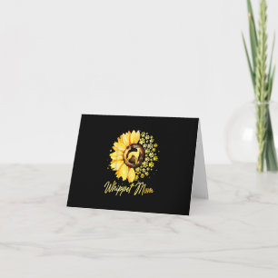 Womens Sunflower Whippet Mom Dog Lover Gift Thank You Card