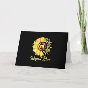 Womens Sunflower Whippet Mum Dog Lover Gift Holiday Card