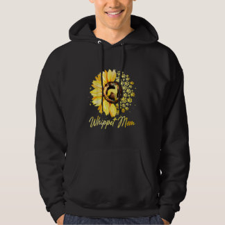 Womens Sunflower Whippet Mum Dog Lover Gift Hoodie