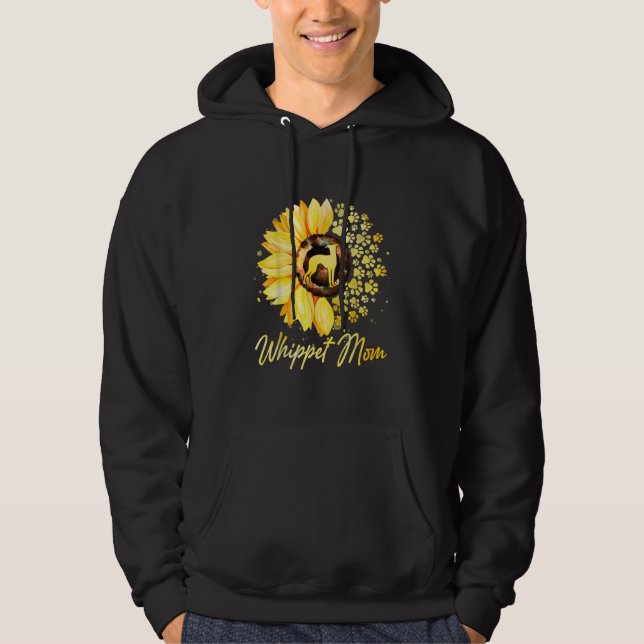Womens Sunflower Whippet Mum Dog Lover Gift Hoodie (Front)