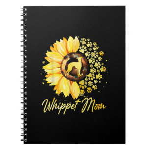 Womens Sunflower Whippet Mum Dog Lover Gift Notebook