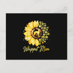 Womens Sunflower Whippet Mum Dog Lover Gift Postcard