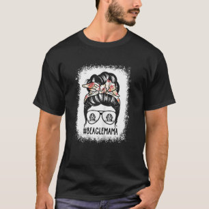 Womens Sunglasses Beagle Mum Messy Bun Hair Glasse T-Shirt