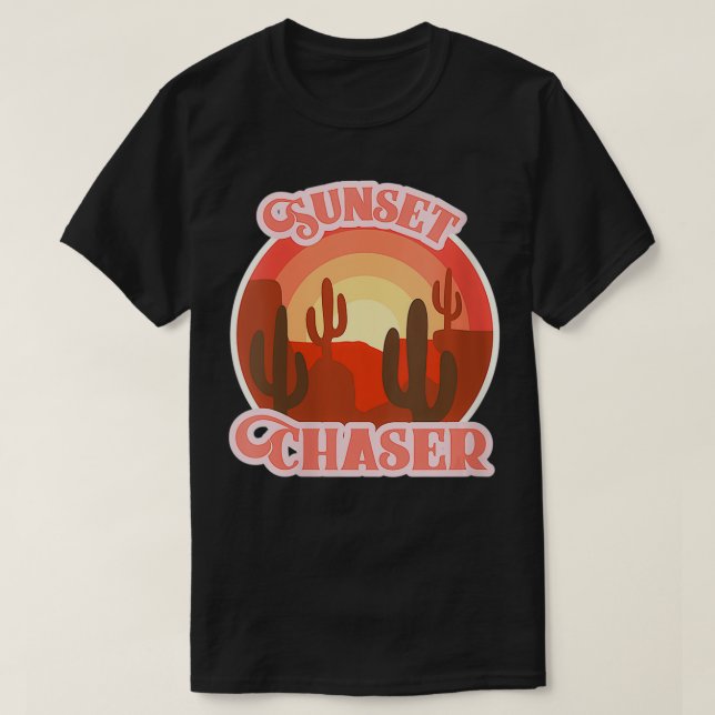 Womens Sunset Chaser Western Desert Cactus VNeck  T-Shirt (Design Front)