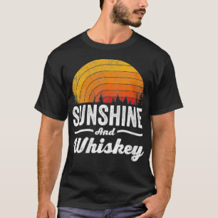 Womens Sunshine and Vintage Retro Funny Beach Sum T-Shirt