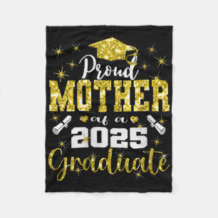Womens Super Proud Mother Of 2025 Graduate Senior Fleece Blanket
