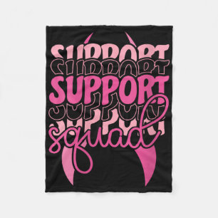Womens Support Squad Breast Cancer Awareness V-nec Fleece Blanket