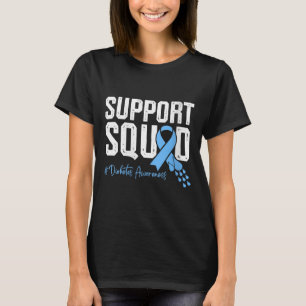 Womens Support Squad Diabetes Awareness V-neck T-Shirt