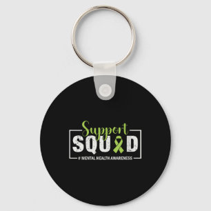 Womens Support Squad Mental Health Awareness Green Key Ring