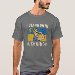 Womens Support Ukraine Strong Women Girls I Stand T-Shirt