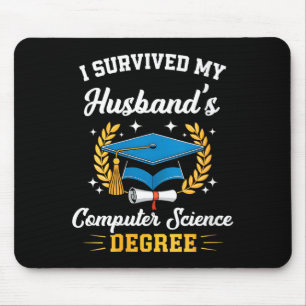 Womens survived husband's computer science degree mouse mat