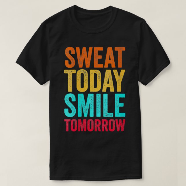 Womens Sweat Today Smile Tomorrow VNeck  T-Shirt (Design Front)