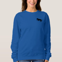 Women's sweatshirt playful black lab pocket
