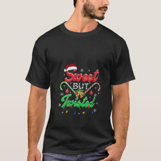 Womens Sweet but Twisted Funny Candy Cane Christma T-Shirt