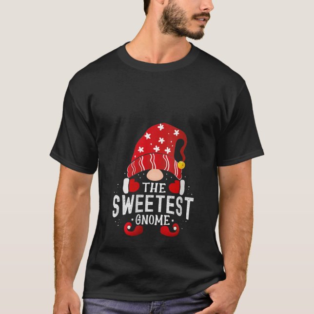 Womens Sweetest Gnome Matching Christmas PJS For F T-Shirt (Front)