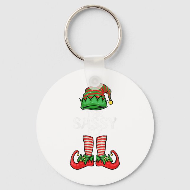 Womens Sy Elf Christmas Family Matching Group V  Key Ring (Front)