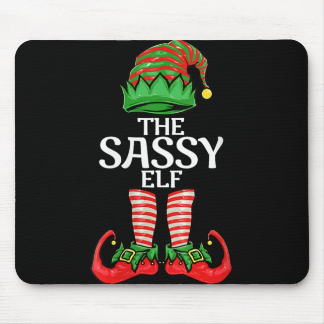 Womens Sy Elf Christmas Family Matching Group V  Mouse Mat (Front)