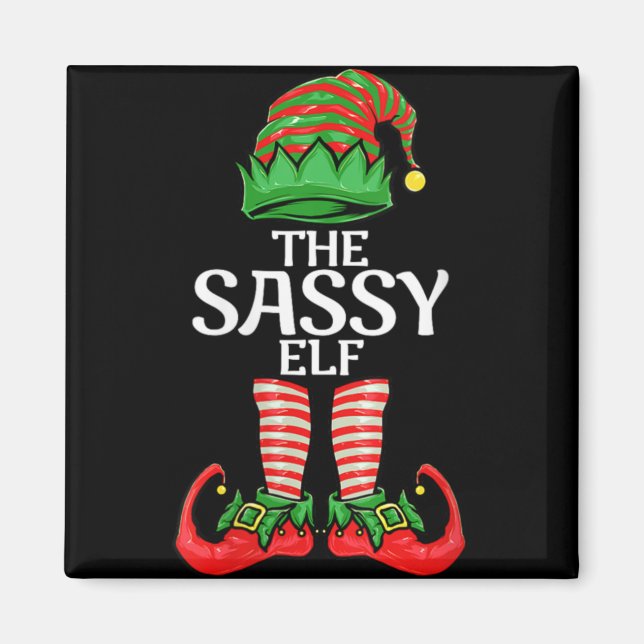 Womens Sy Elf Christmas Family Matching Group V T  Magnet (Front)