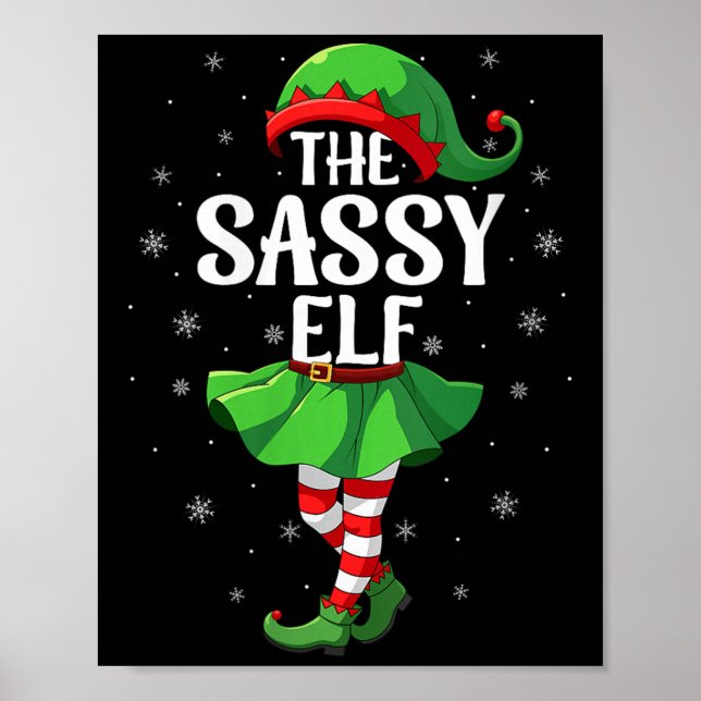 Womens Sy Elf Christmas Girls Women Elf Squad Xmas Poster (Front)