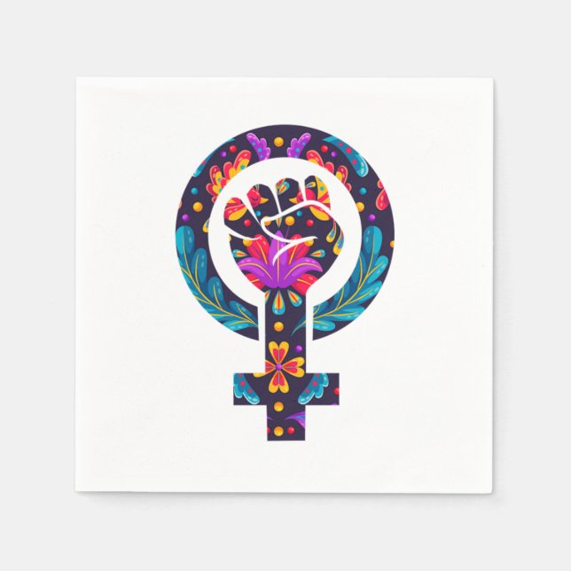 Womens Symbol Feminist Feminism Girl Power Empower Napkin (Front)