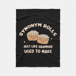 Womens Synonym Rolls Joke Cinnamon Rolls Grammar P Fleece Blanket