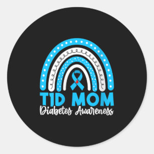 Womens T1d Mum Diabetes Awareness V-neck  Classic Round Sticker