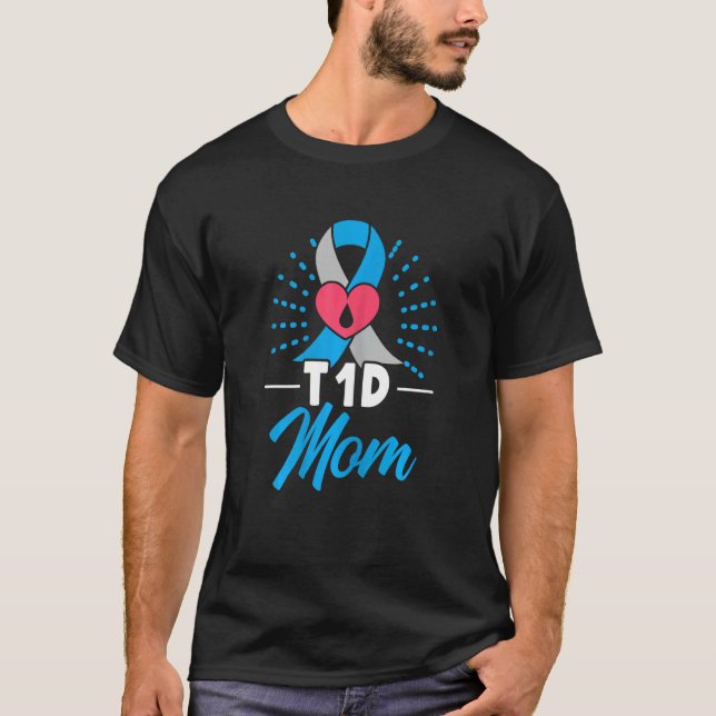 Womens T1d Mum Diabetes Warrior Diabetes Awareness T-Shirt (Front)