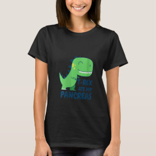 Womens T Rex Ate My Pancreas Diabetes Dinosaur T-Shirt