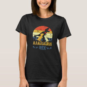 Womens T Rex Dinosaur Mamasaurus Pajama Dino Twin  T-Shirt