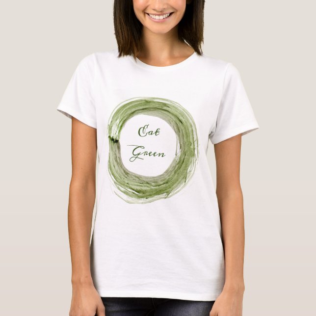Women's t-shirt vegan Eat Green slogan (Front)