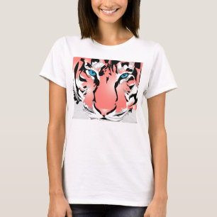 WOMENS T-SHIRT- White-PEACH TIGER/ T-Shirt