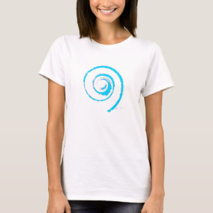 Women's T Shirt with Blue Twirl