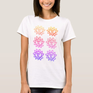 Women's T-Shirt With Bold Face Sun Design
