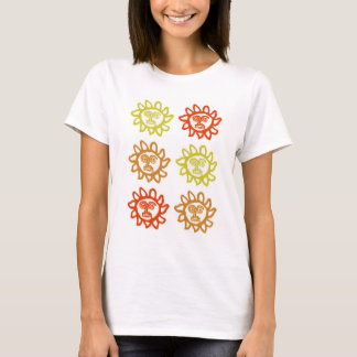 Women's T-Shirt With Bold Face Sun Design
