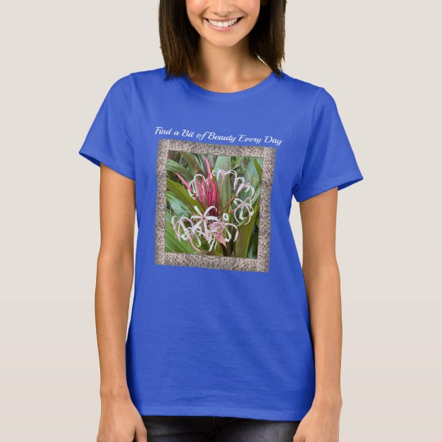 Women's T-Shirt with Pink Spider Lily (Front)