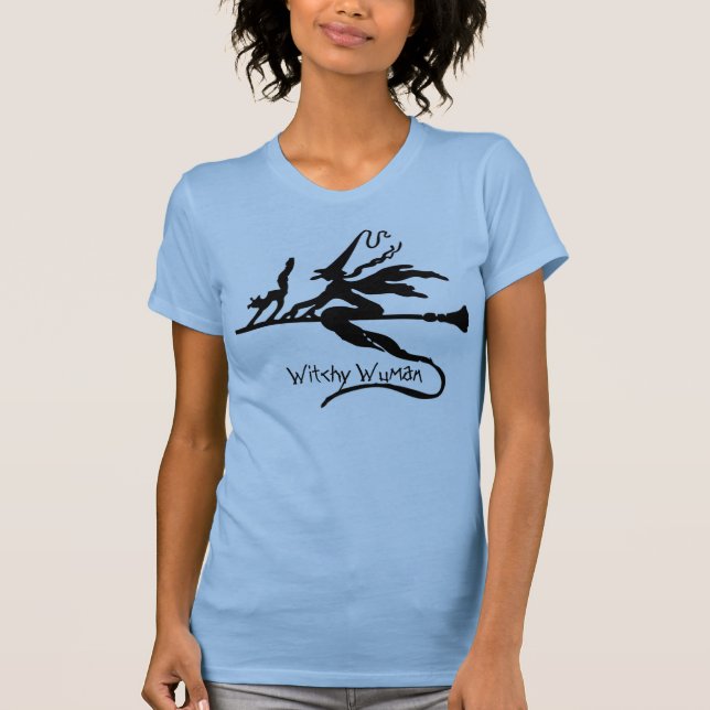 WOMENS T-SHIRTS - FUNNY - WITCHY WUMAN HALLOWEEN (Front)